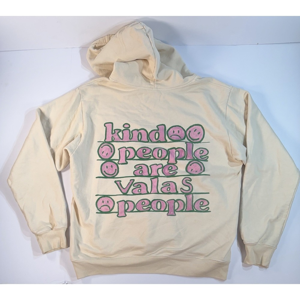 Valas LA Hoodie Kind People Graphic Smiley Cream Pullover Size‎ XL
